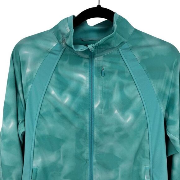 Athleta Run With It Jacket Sandstorm Print Mint Green Sherbet Size Small - Picture 10 of 14